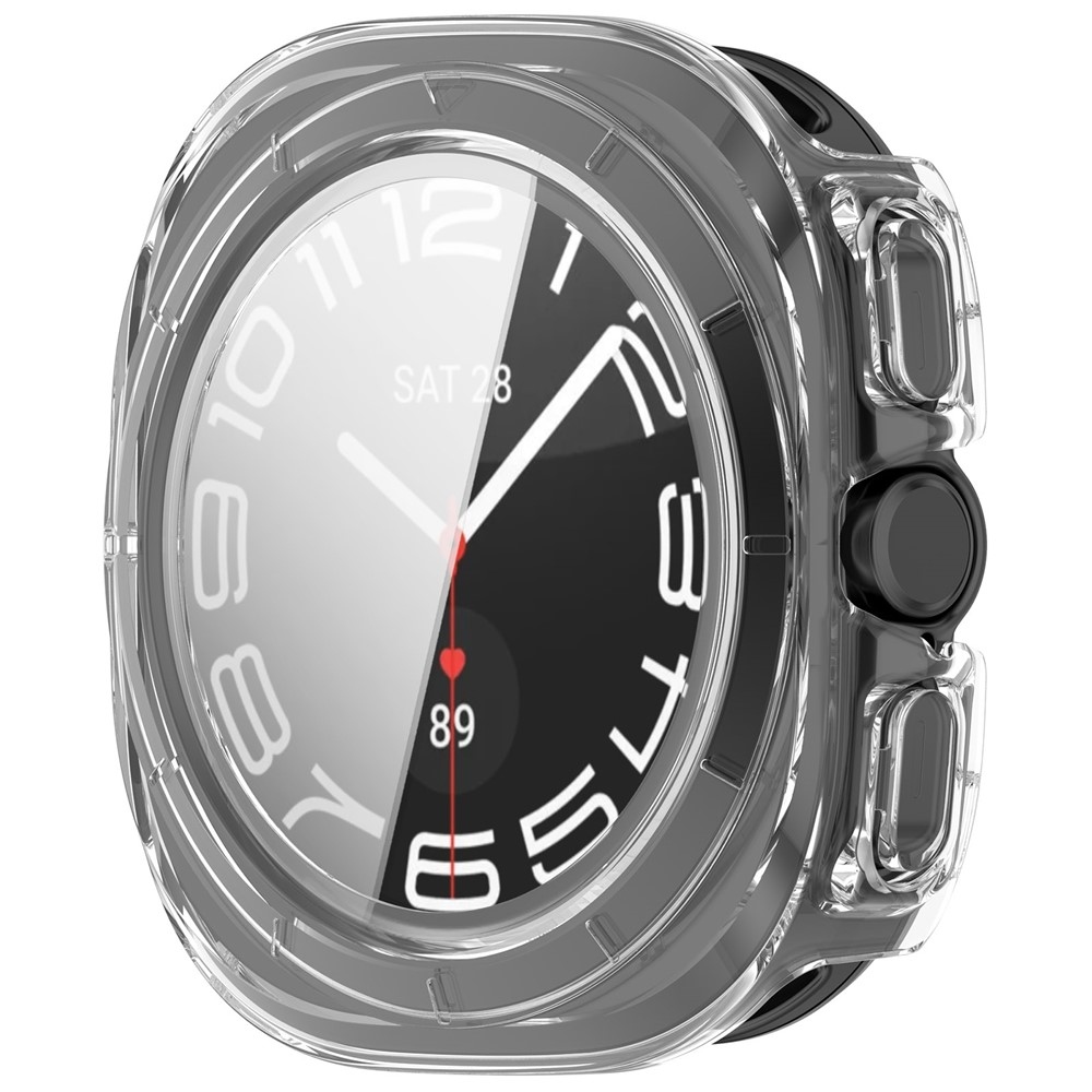 Overall plastové nasazovací pouzdro s ochranným sklem na Samsung Galaxy Watch Ultra2 47mm/Watch Ultra (2025) 47mm - průhledné