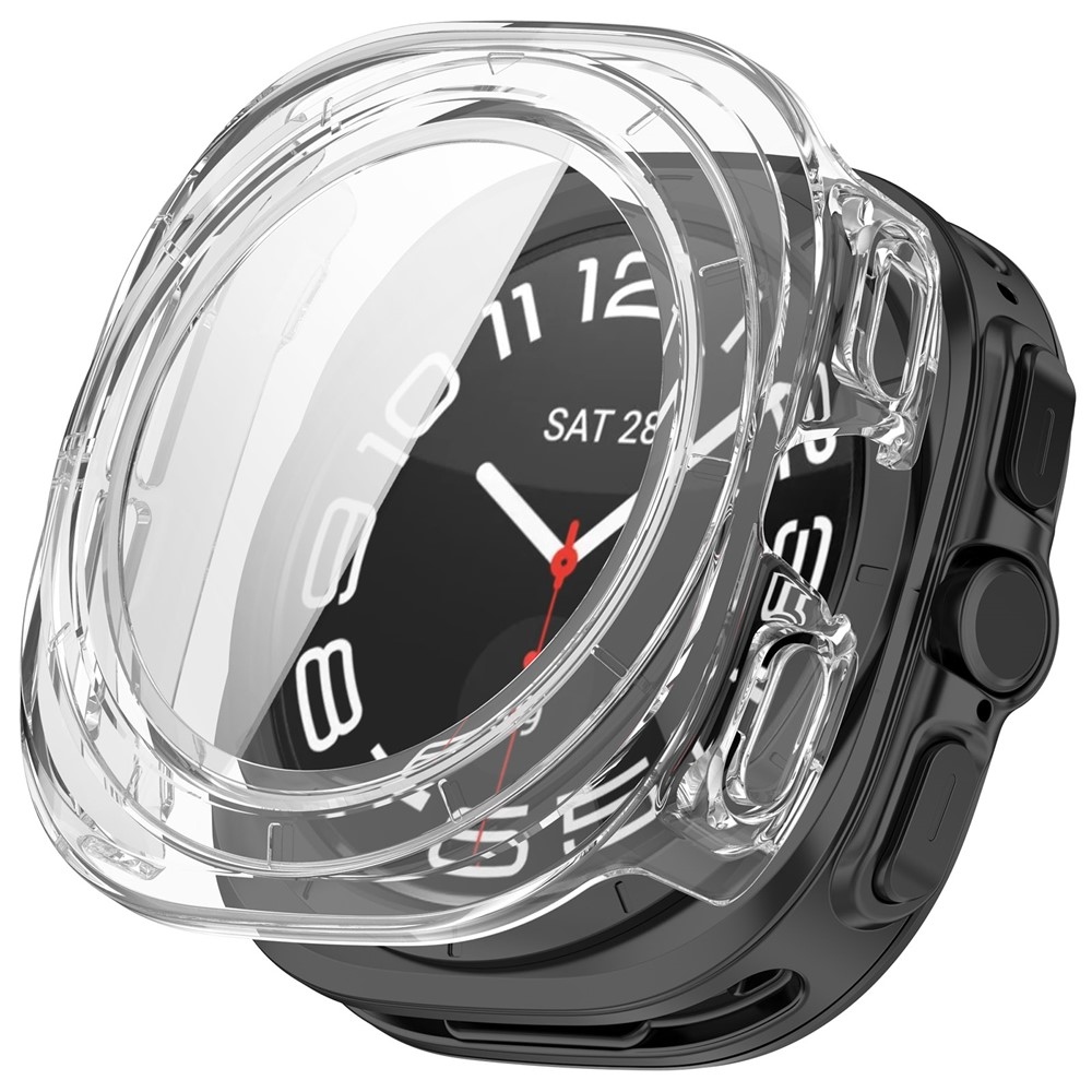 Overall plastové nasazovací pouzdro s ochranným sklem na Samsung Galaxy Watch Ultra2 47mm/Watch Ultra (2025) 47mm - průhledné