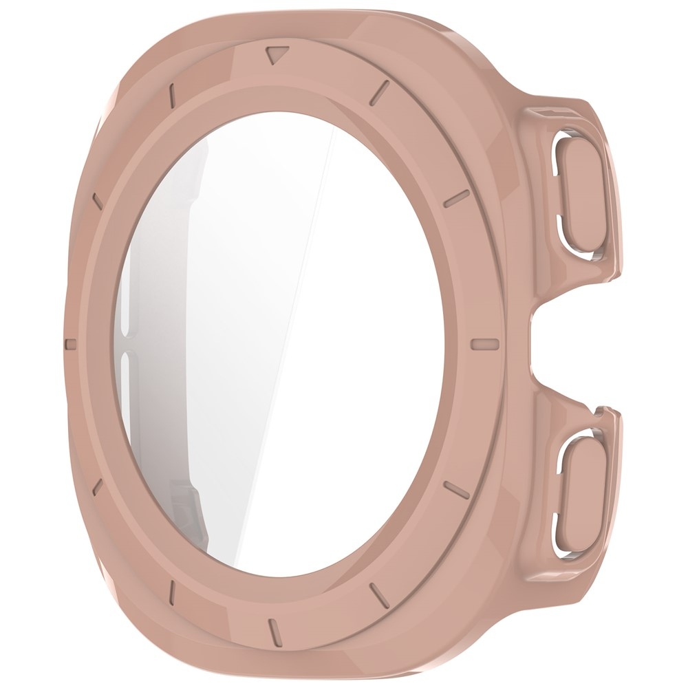 Overall plastové nasazovací pouzdro s ochranným sklem na Samsung Galaxy Watch Ultra2 47mm/Watch Ultra (2025) 47mm - růžové