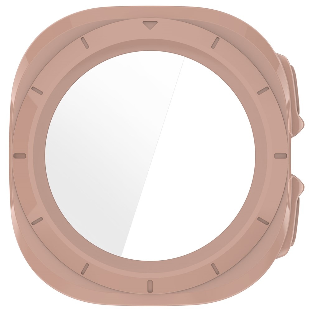 Overall plastové nasazovací pouzdro s ochranným sklem na Samsung Galaxy Watch Ultra2 47mm/Watch Ultra (2025) 47mm - růžové