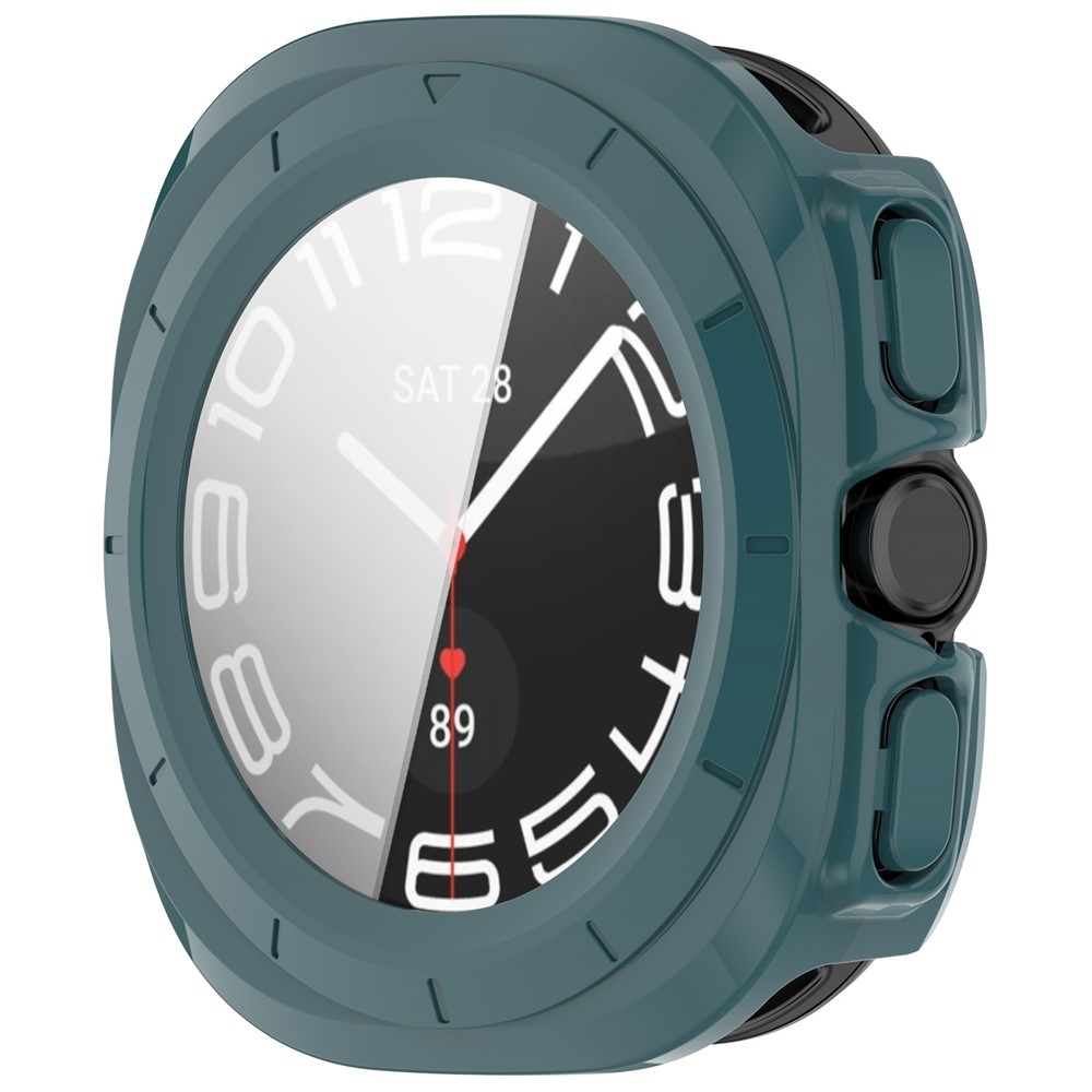 Overall plastové nasazovací pouzdro s ochranným sklem na Samsung Galaxy Watch Ultra2 47mm/Watch Ultra (2025) 47mm - zelené