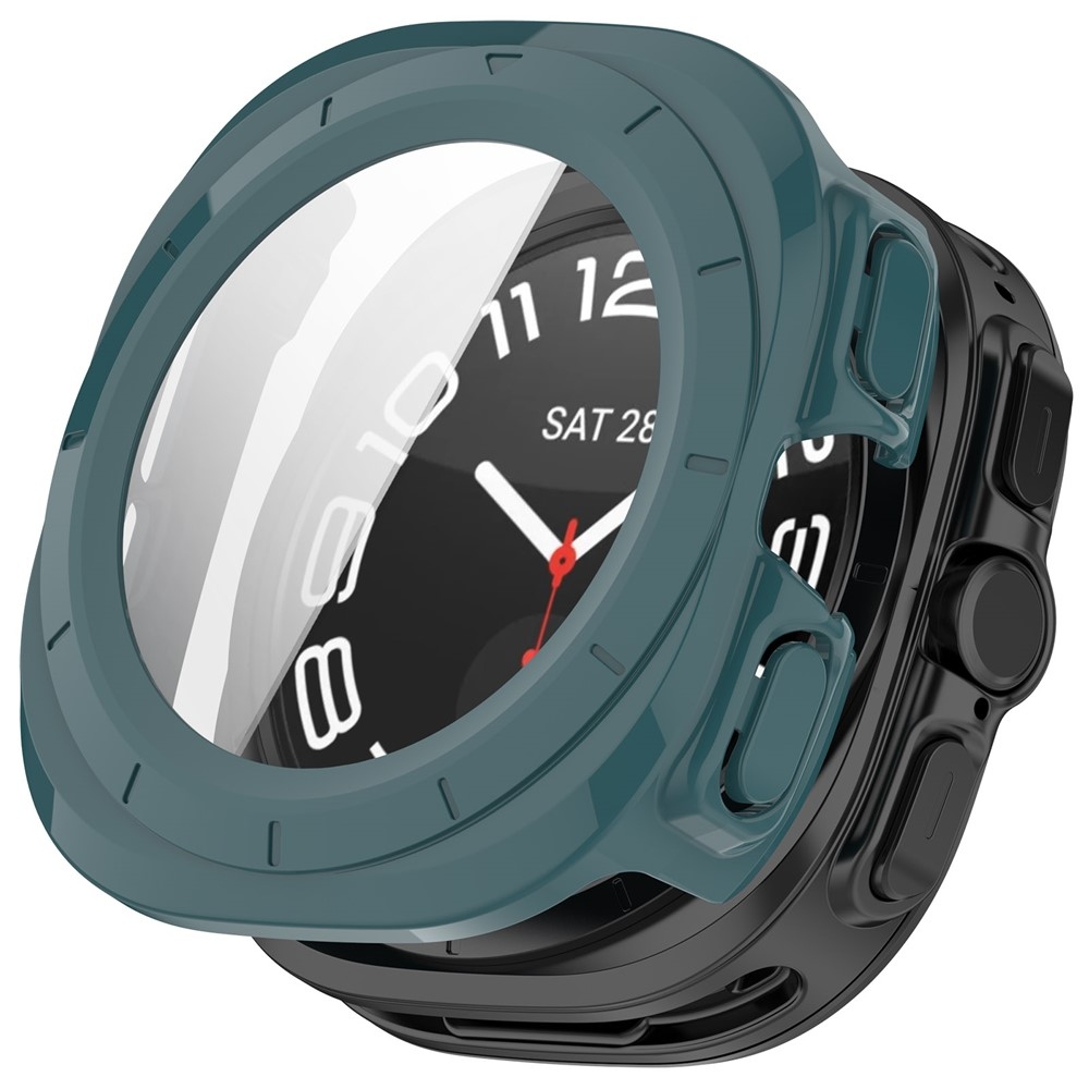 Overall plastové nasazovací pouzdro s ochranným sklem na Samsung Galaxy Watch Ultra2 47mm/Watch Ultra (2025) 47mm - zelené