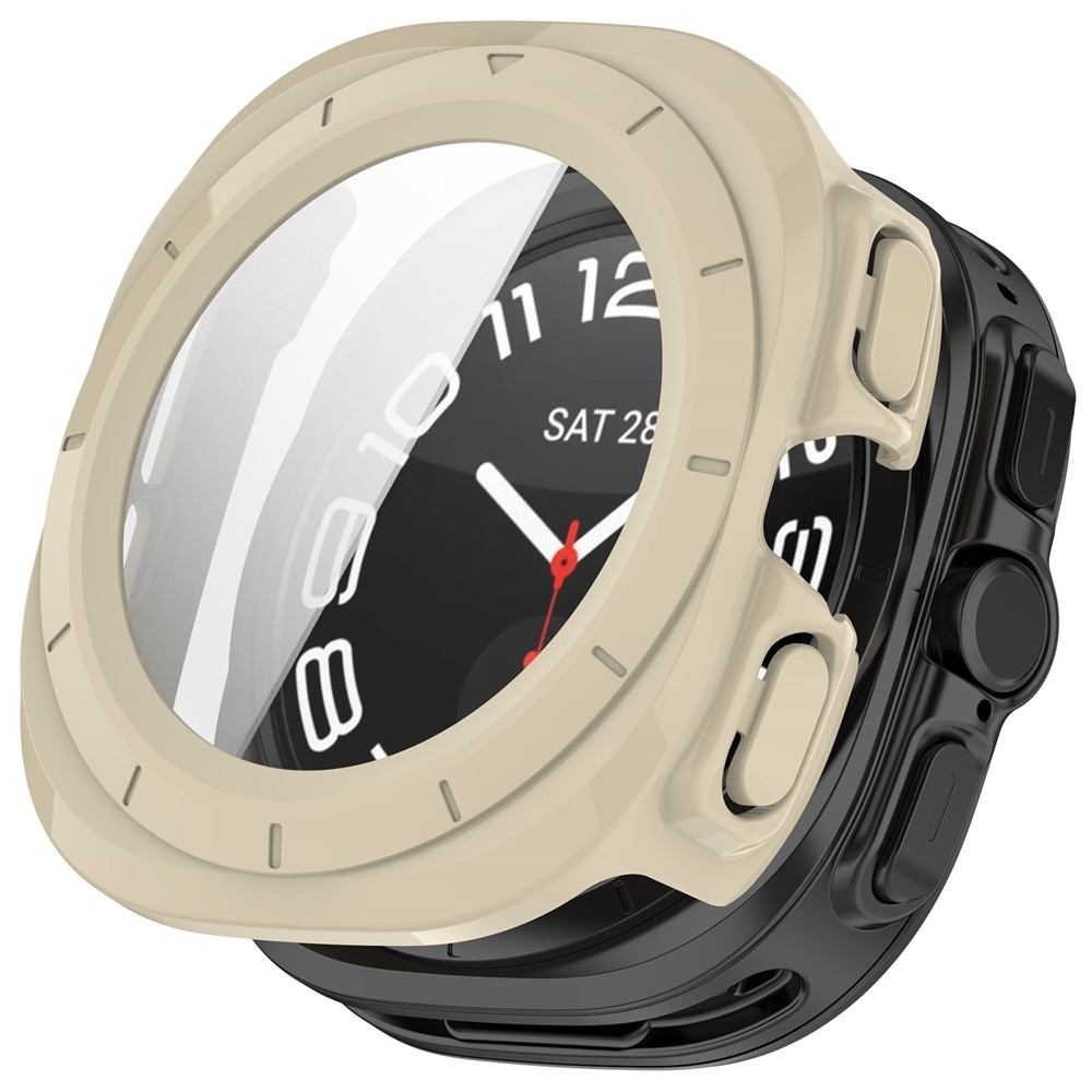 Overall plastové nasazovací pouzdro s ochranným sklem na Samsung Galaxy Watch Ultra2 47mm/Watch Ultra (2025) 47mm - zlaté