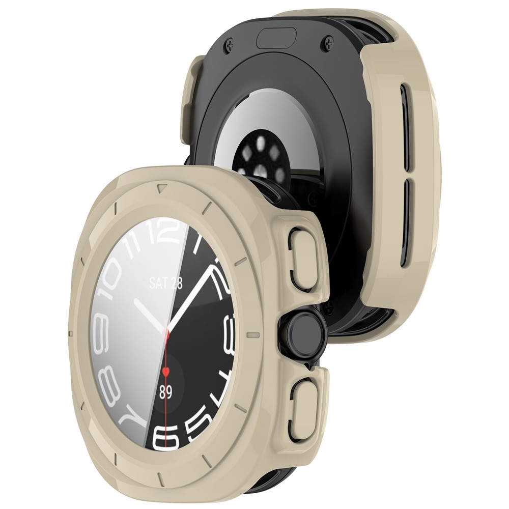 Overall plastové nasazovací pouzdro s ochranným sklem na Samsung Galaxy Watch Ultra2 47mm/Watch Ultra (2025) 47mm - zlaté