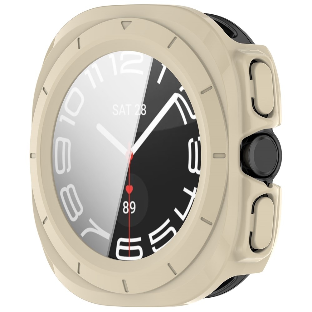 Overall plastové nasazovací pouzdro s ochranným sklem na Samsung Galaxy Watch Ultra2 47mm/Watch Ultra (2025) 47mm - zlaté
