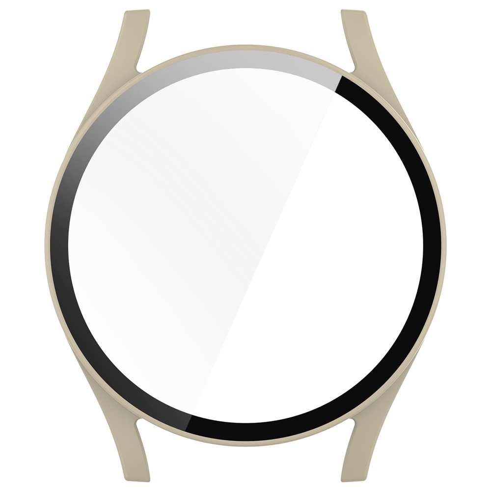 Overall plastové nasazovací pouzdro s ochranným sklem na Samsung Galaxy Watch7 40mm - béžové