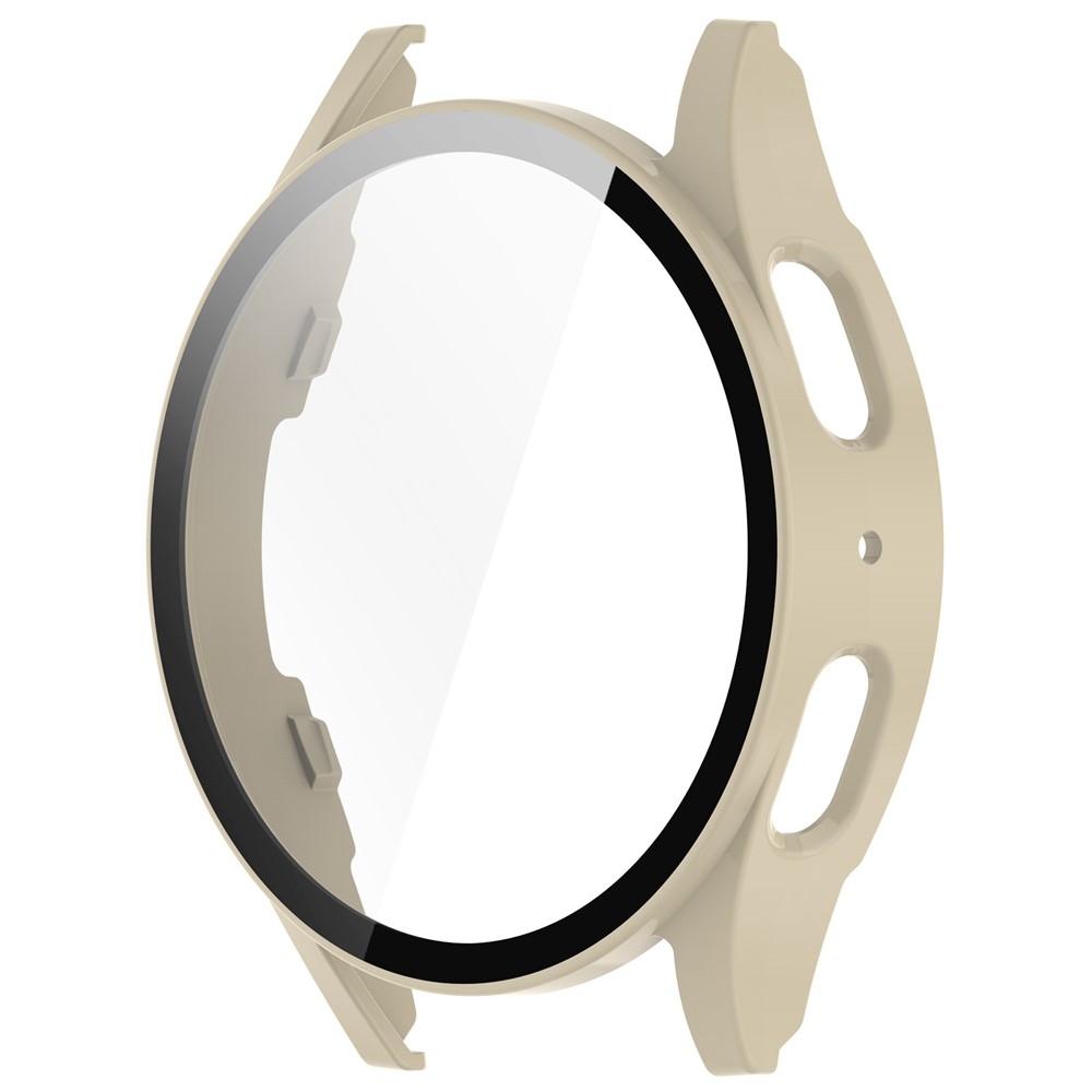 Overall plastové nasazovací pouzdro s ochranným sklem na Samsung Galaxy Watch7 40mm - béžové