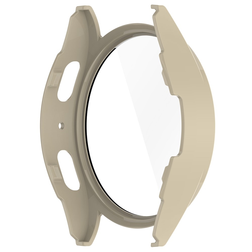 Overall plastové nasazovací pouzdro s ochranným sklem na Samsung Galaxy Watch7 40mm - béžové
