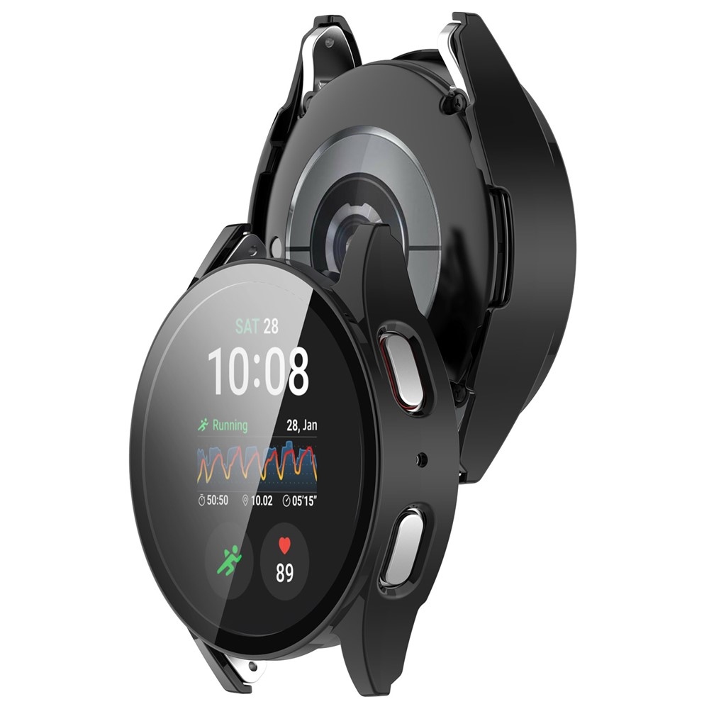Overall plastové nasazovací pouzdro s ochranným sklem na Samsung Galaxy Watch7 40mm - černé