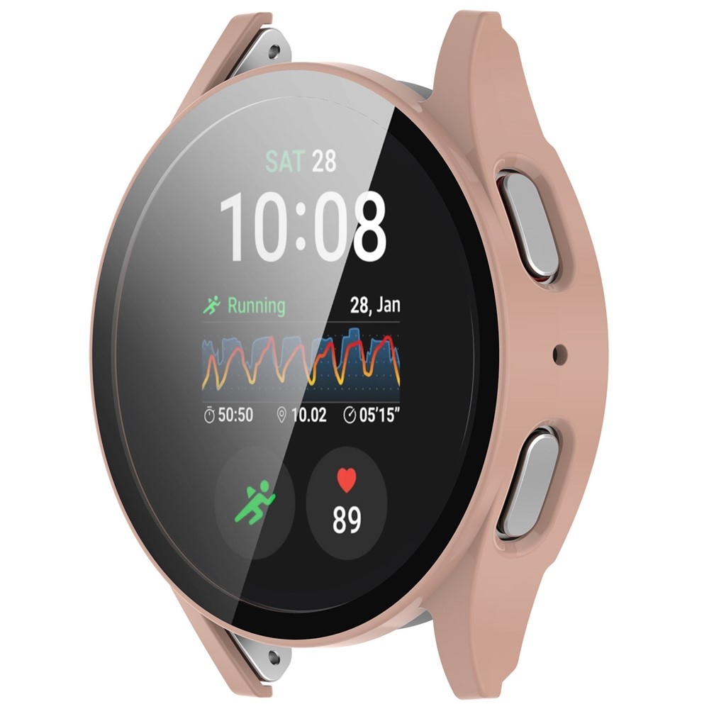 Overall plastové nasazovací pouzdro s ochranným sklem na Samsung Galaxy Watch7 40mm - růžové