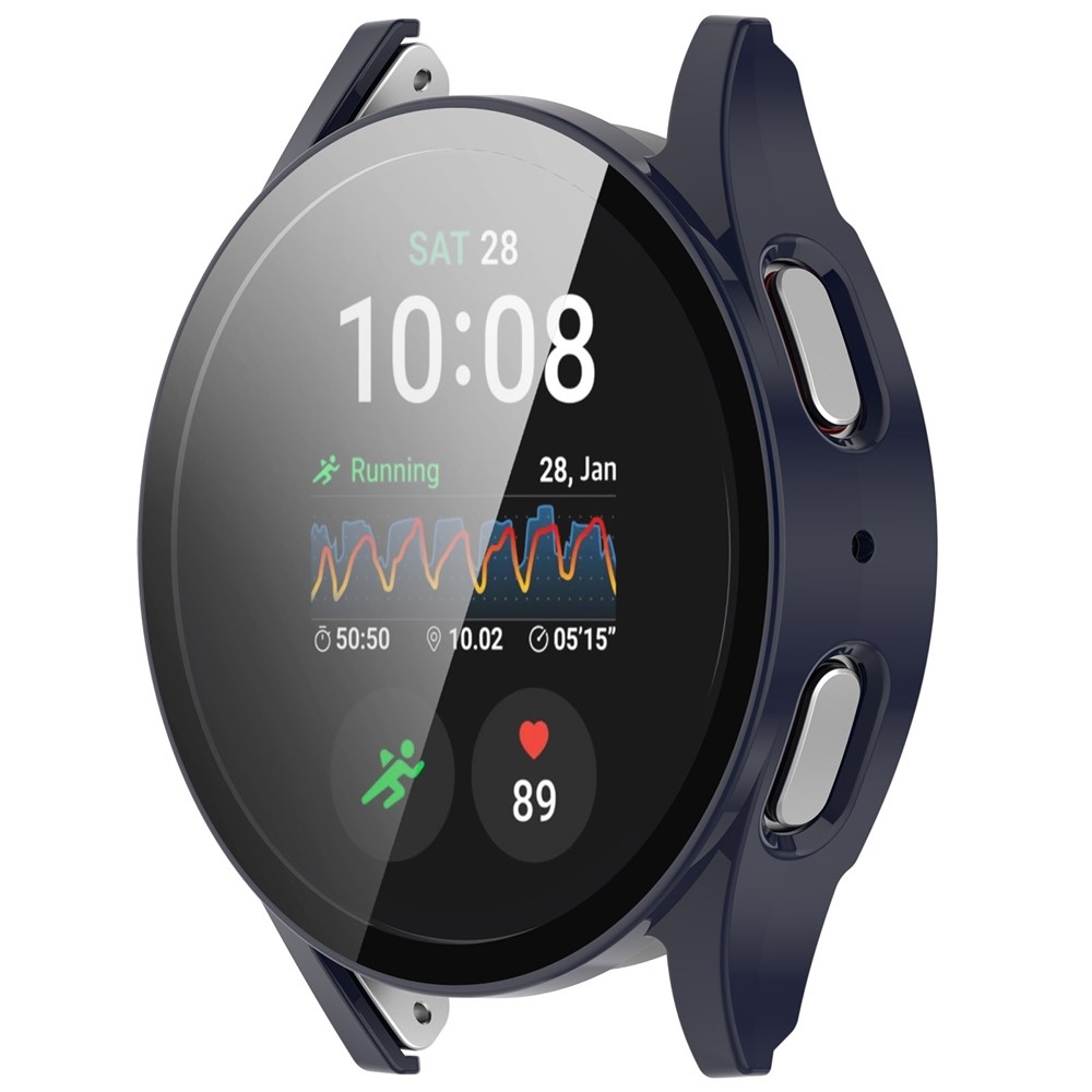 Overall plastové nasazovací pouzdro s ochranným sklem na Samsung Galaxy Watch7 40mm - tmavěmodré
