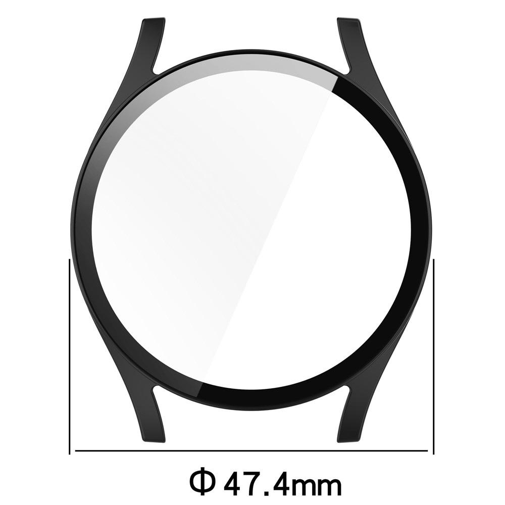 Overall plastové nasazovací pouzdro s ochranným sklem na Samsung Galaxy Watch7 44mm - béžové