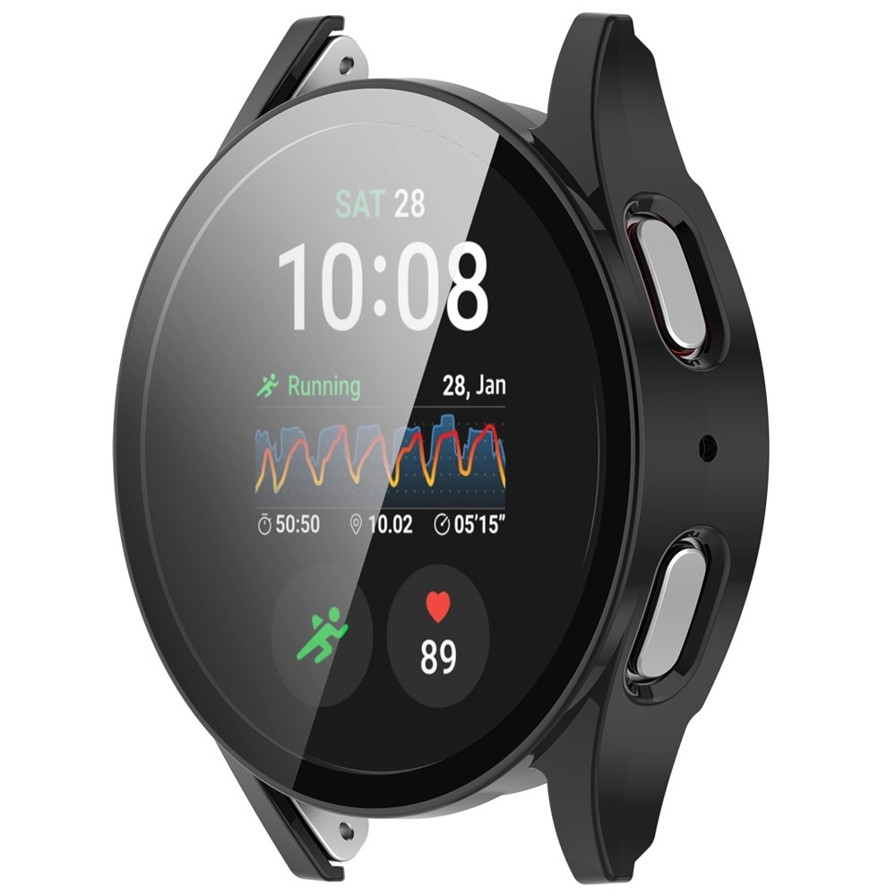 Overall plastové nasazovací pouzdro s ochranným sklem na Samsung Galaxy Watch7 44mm - černé