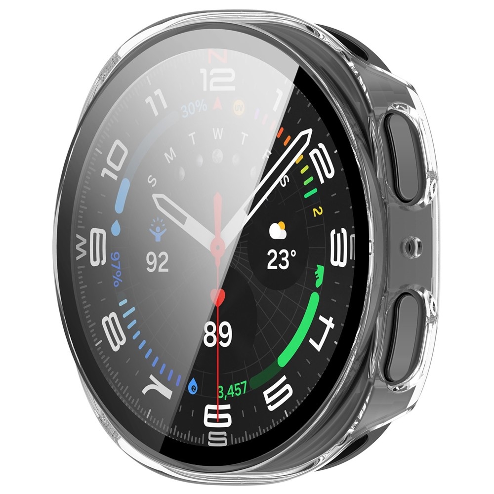 Overall plastové nasazovací pouzdro s ochranným sklem na Samsung Galaxy Watch8 40mm - průhledné