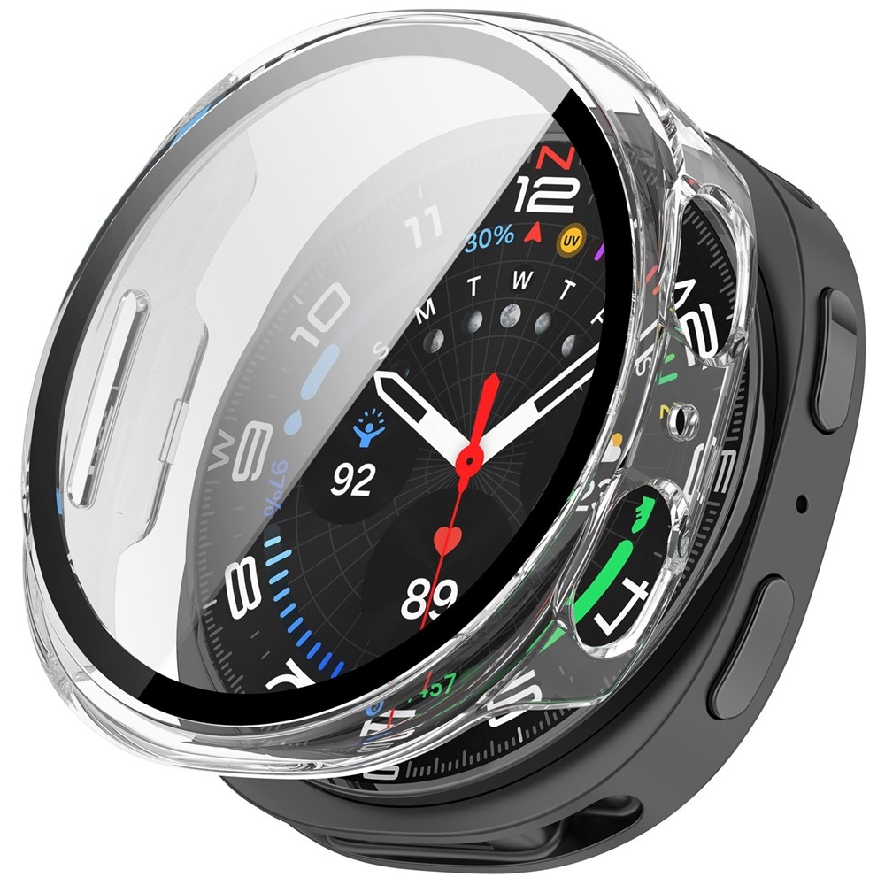 Overall plastové nasazovací pouzdro s ochranným sklem na Samsung Galaxy Watch8 40mm - průhledné