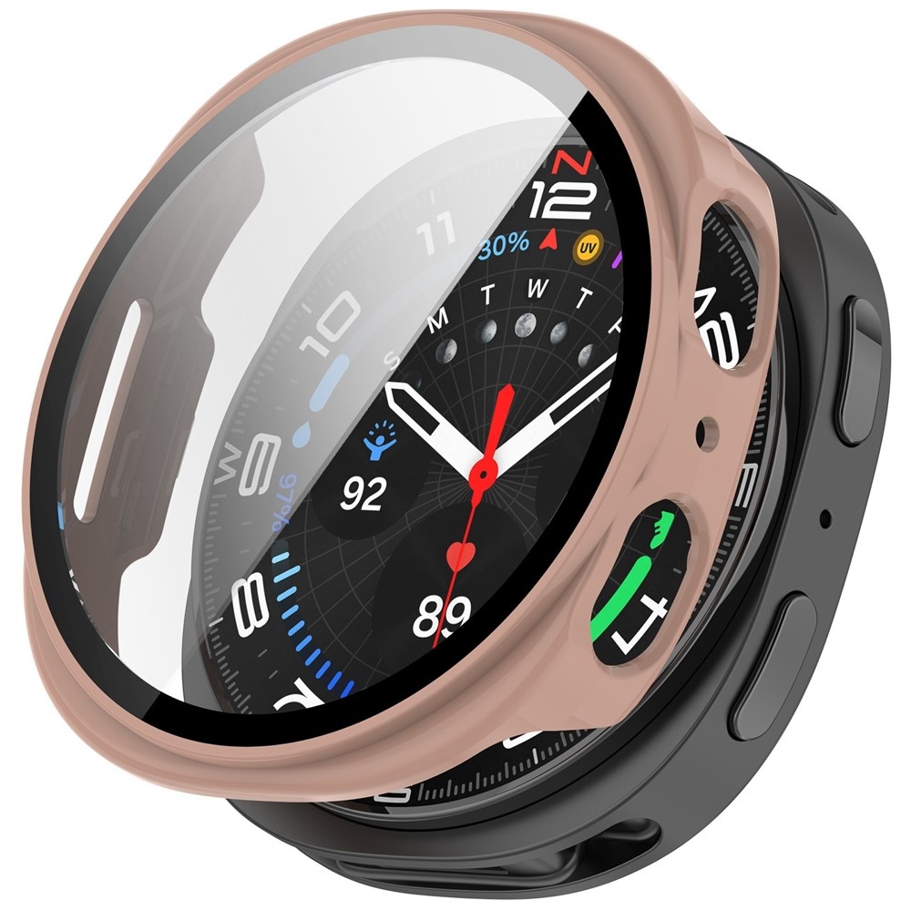 Overall plastové nasazovací pouzdro s ochranným sklem na Samsung Galaxy Watch8 40mm - růžové