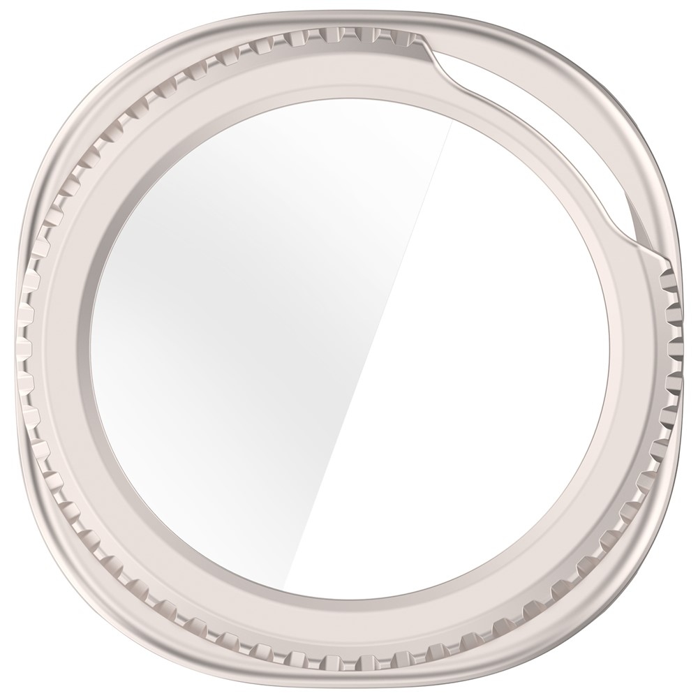 Overall plastové nasazovací pouzdro s ochranným sklem na Samsung Galaxy Watch8 Classic 46mm - béžové