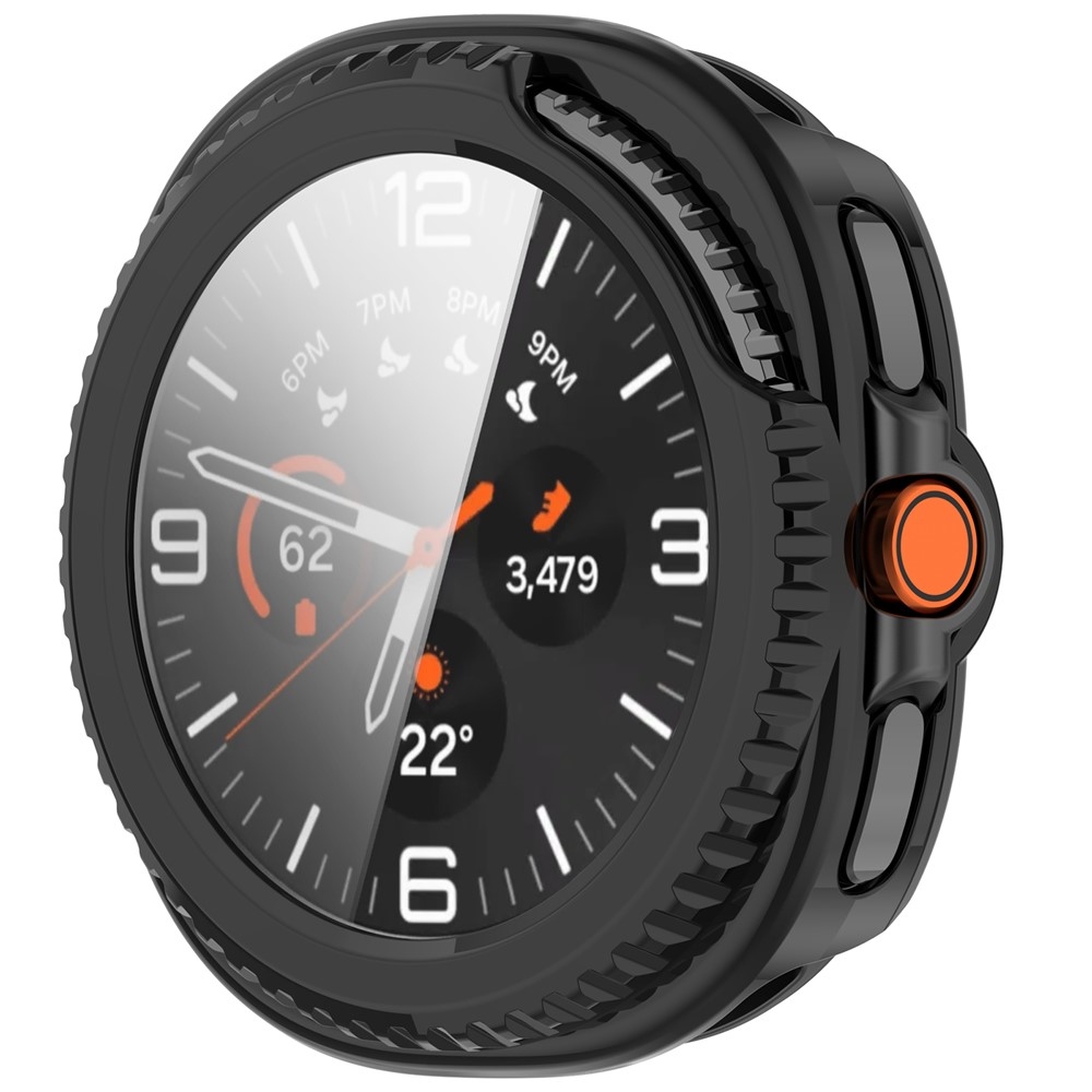 Overall plastové nasazovací pouzdro s ochranným sklem na Samsung Galaxy Watch8 Classic 46mm - černé