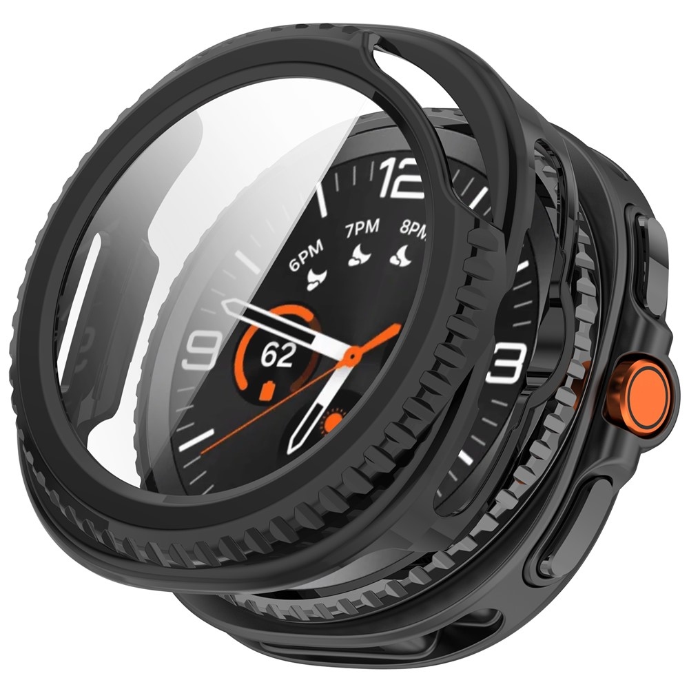 Overall plastové nasazovací pouzdro s ochranným sklem na Samsung Galaxy Watch8 Classic 46mm - černé