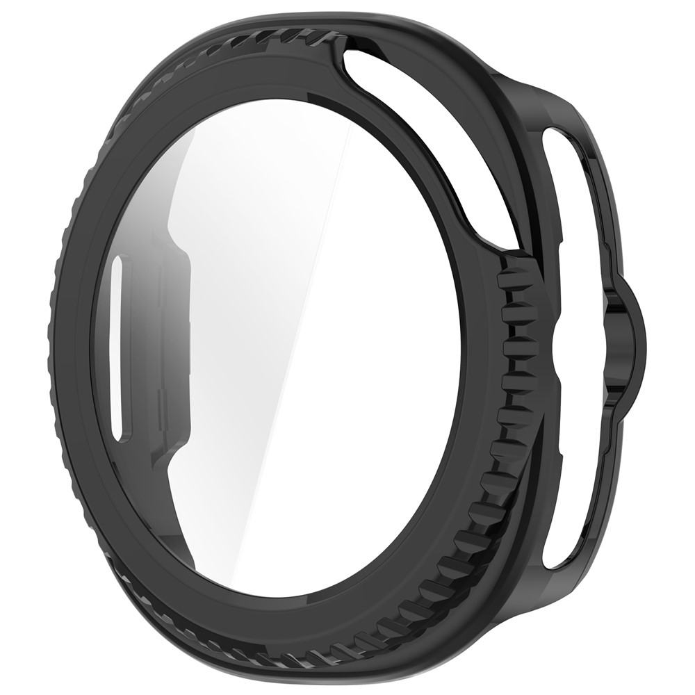 Overall plastové nasazovací pouzdro s ochranným sklem na Samsung Galaxy Watch8 Classic 46mm - černé