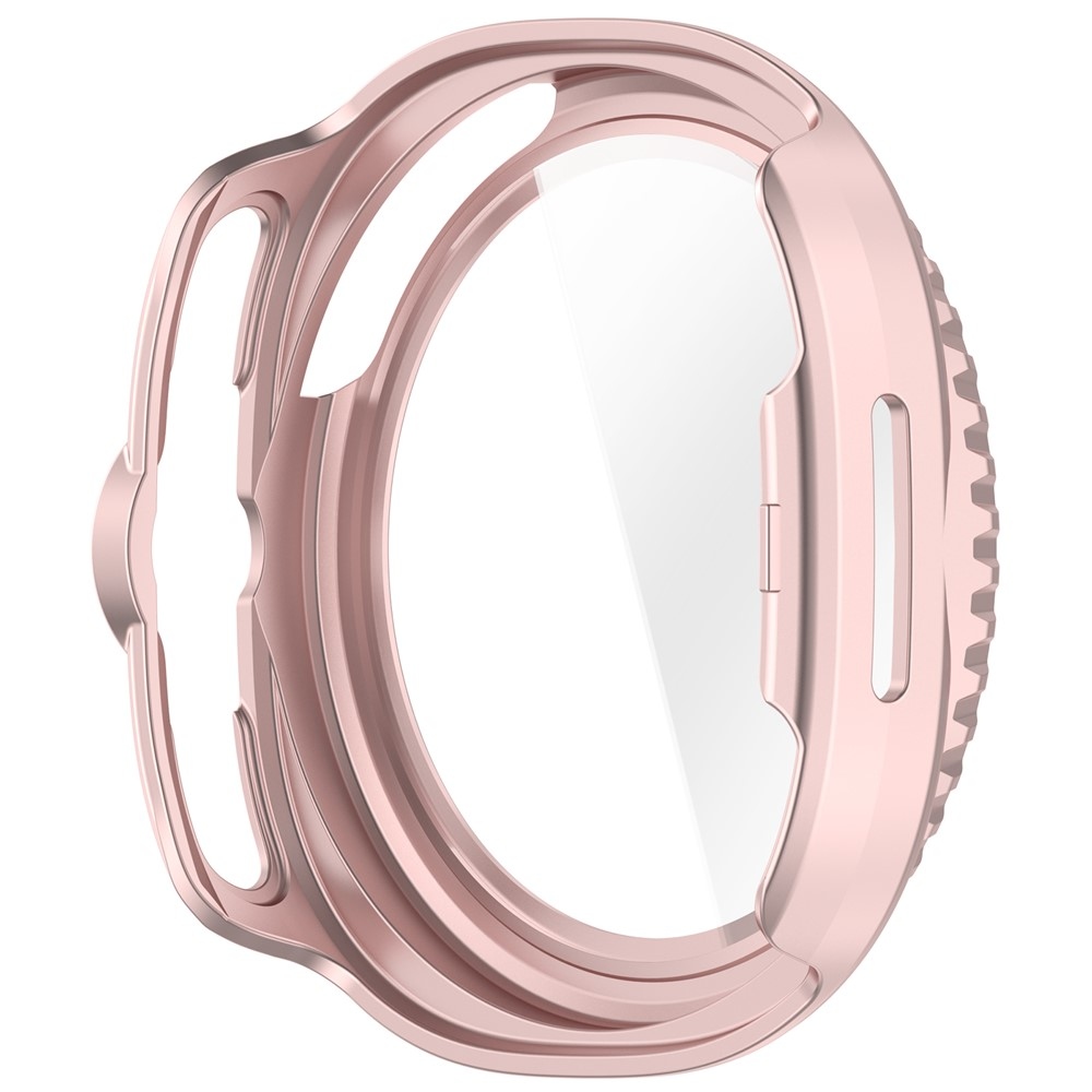 Overall plastové nasazovací pouzdro s ochranným sklem na Samsung Galaxy Watch8 Classic 46mm - růžové