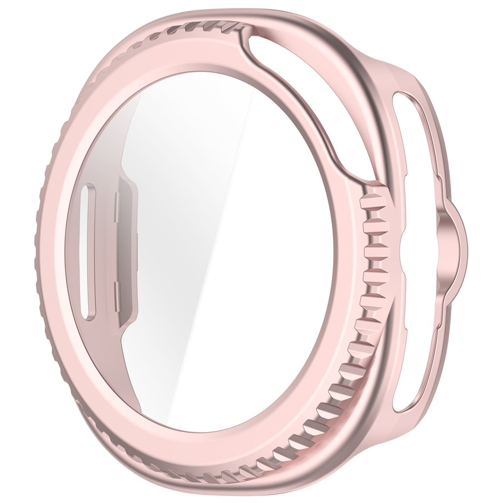 Overall plastové nasazovací pouzdro s ochranným sklem na Samsung Galaxy Watch8 Classic 46mm - růžové