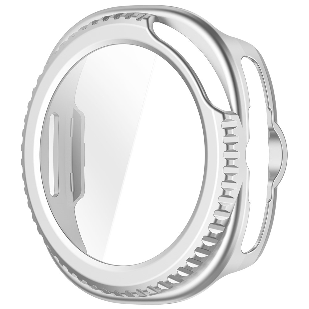 Overall plastové nasazovací pouzdro s ochranným sklem na Samsung Galaxy Watch8 Classic 46mm - stříbrné
