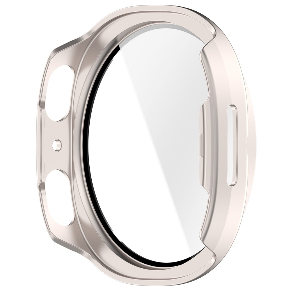 Overall plastové nasazovací pouzdro s ochranným sklem na Samsung Galaxy Watch9 44mm - béžové