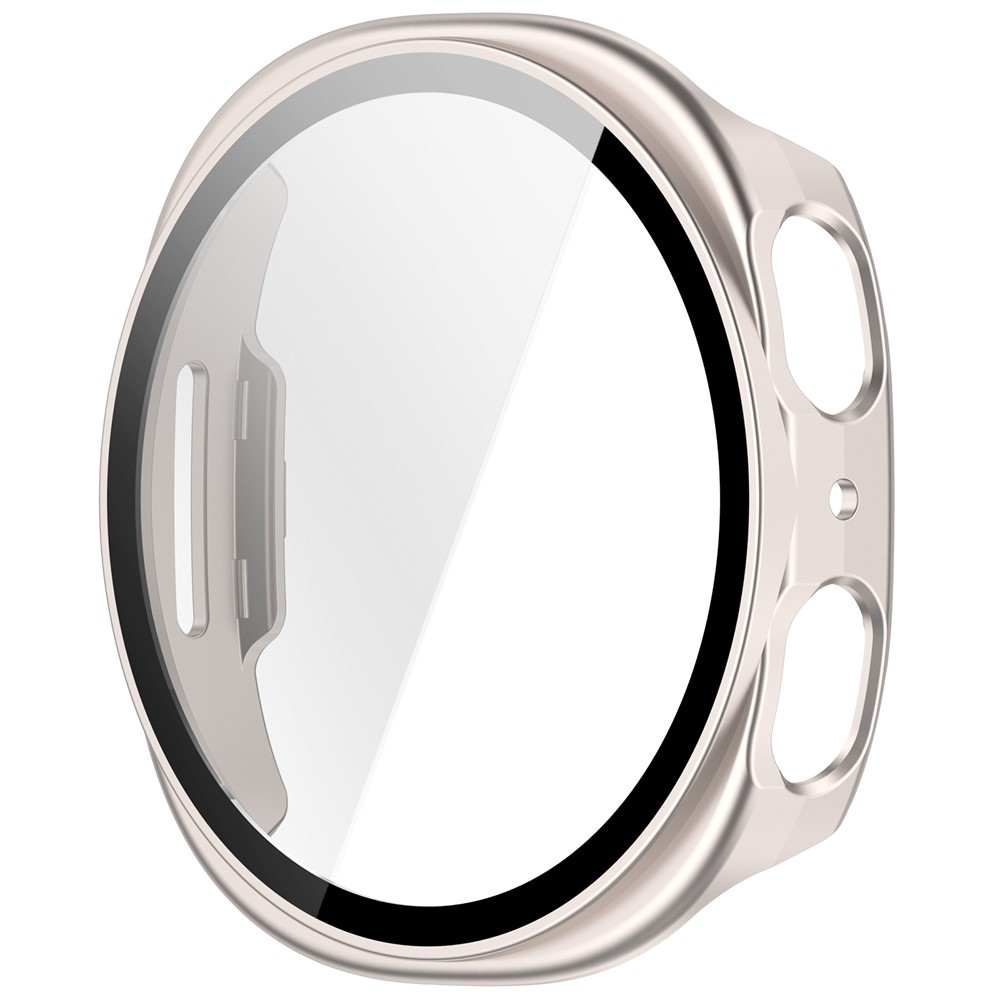 Overall plastové nasazovací pouzdro s ochranným sklem na Samsung Galaxy Watch9 44mm - béžové