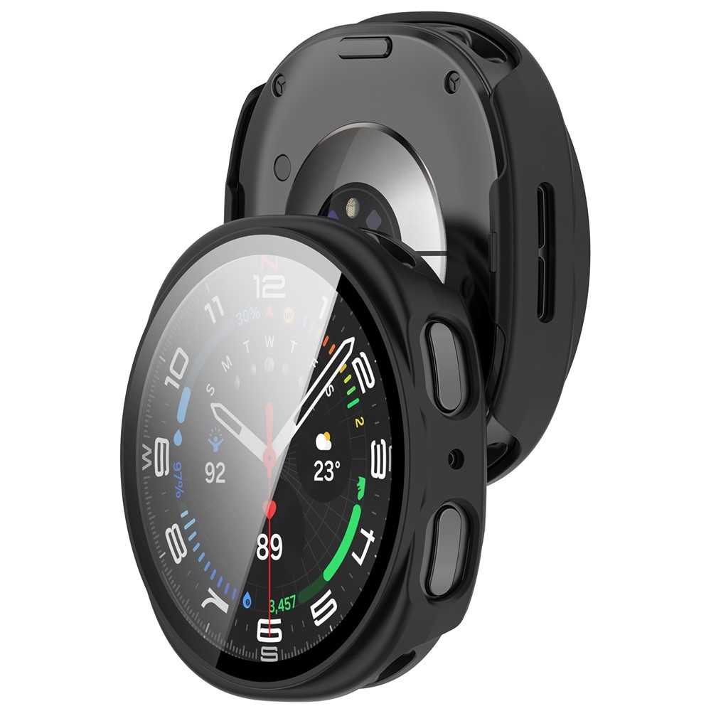 Overall plastové nasazovací pouzdro s ochranným sklem na Samsung Galaxy Watch9 44mm - matné černé