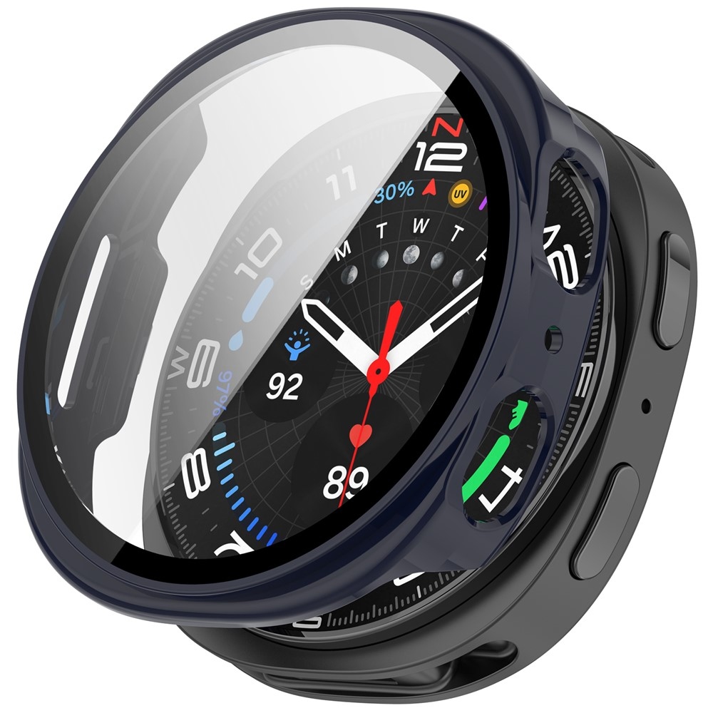 Overall plastové nasazovací pouzdro s ochranným sklem na Samsung Galaxy Watch9 44mm - modré