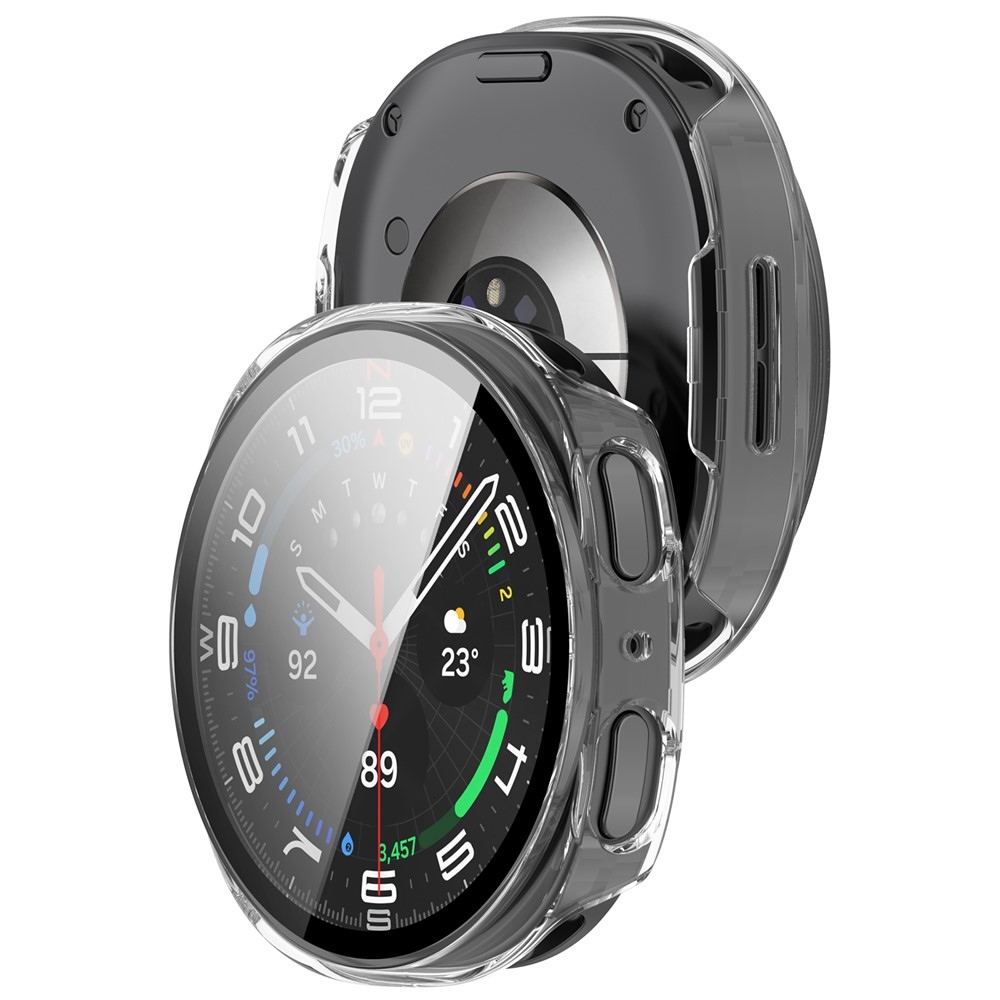 Overall plastové nasazovací pouzdro s ochranným sklem na Samsung Galaxy Watch9 44mm - průhledné