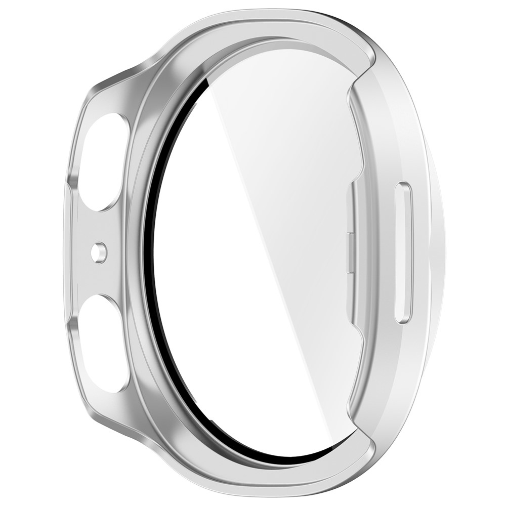 Overall plastové nasazovací pouzdro s ochranným sklem na Samsung Galaxy Watch9 44mm - stříbrné