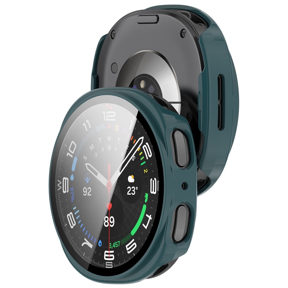 Overall plastové nasazovací pouzdro s ochranným sklem na Samsung Galaxy Watch9 44mm - zelené