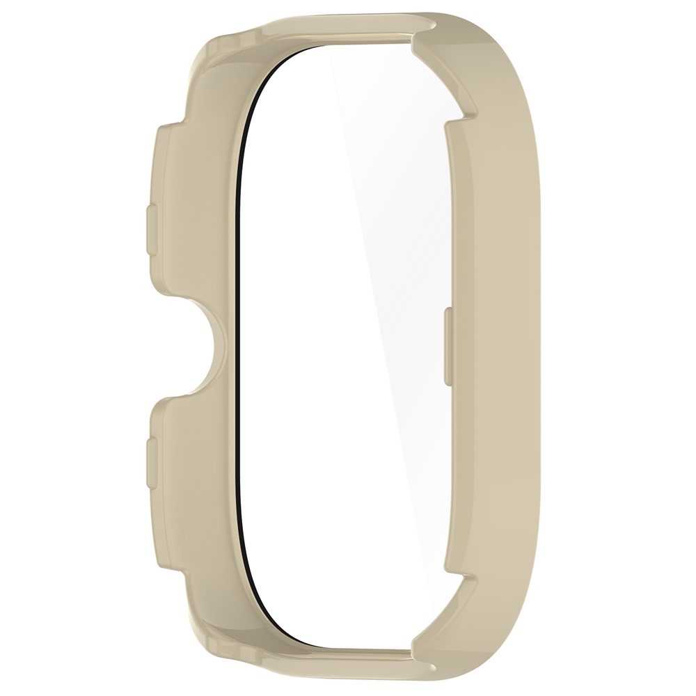 Overall plastové nasazovací pouzdro s ochranným sklem na Xiaomi Redmi Watch 4 - béžové