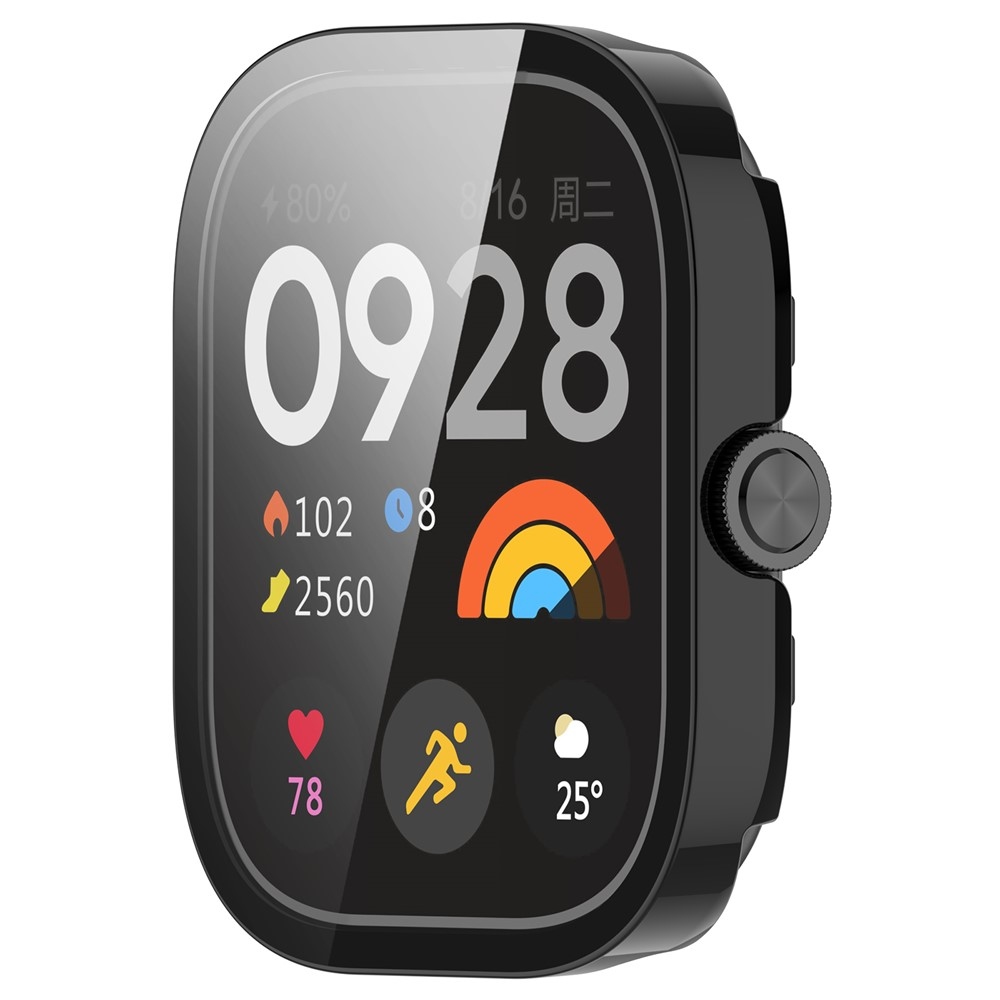 Overall plastové nasazovací pouzdro s ochranným sklem na Xiaomi Redmi Watch 4 - černé