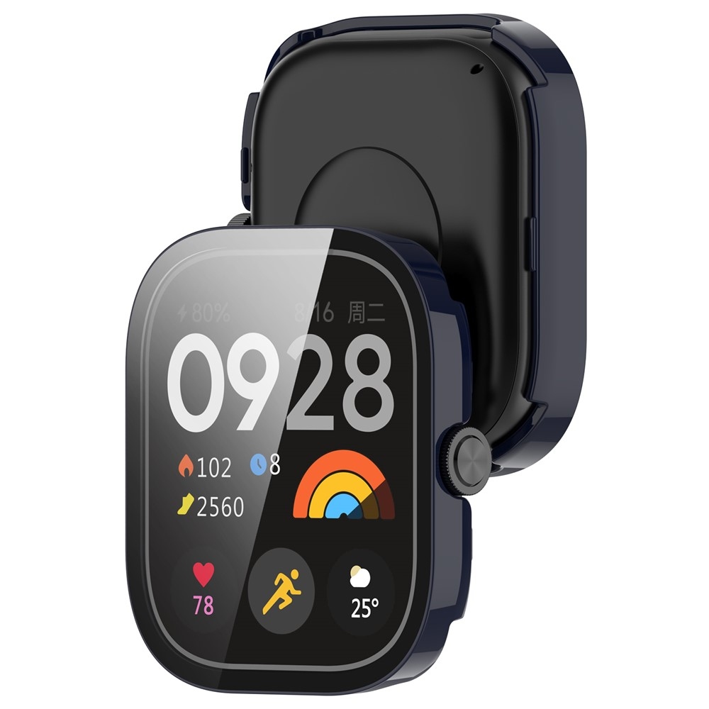 Overall plastové nasazovací pouzdro s ochranným sklem na Xiaomi Redmi Watch 4 - modré