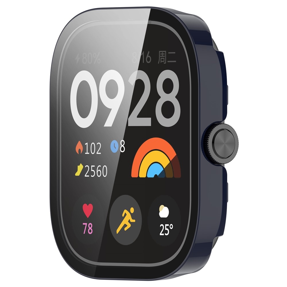 Overall plastové nasazovací pouzdro s ochranným sklem na Xiaomi Redmi Watch 4 - modré