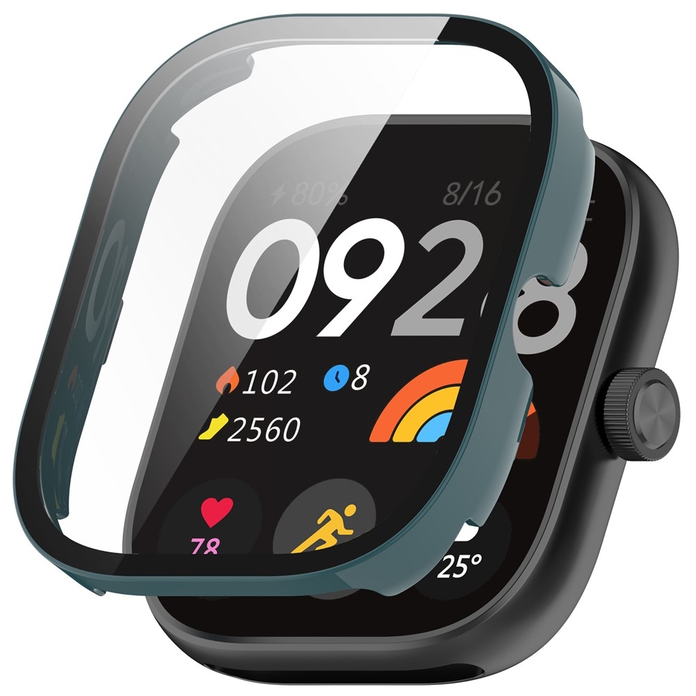 Overall plastové nasazovací pouzdro s ochranným sklem na Xiaomi Redmi Watch 4 - zelené