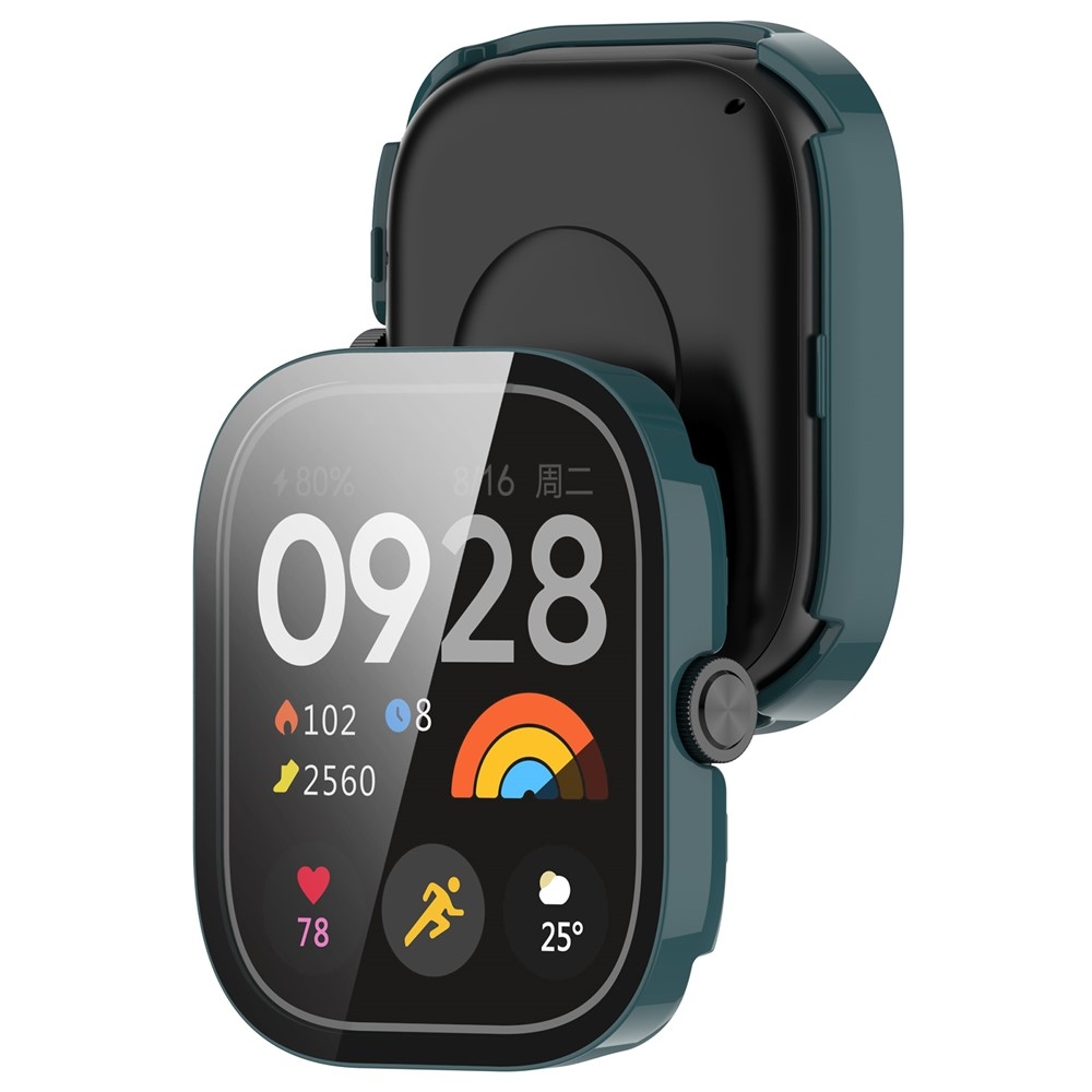 Overall plastové nasazovací pouzdro s ochranným sklem na Xiaomi Redmi Watch 4 - zelené