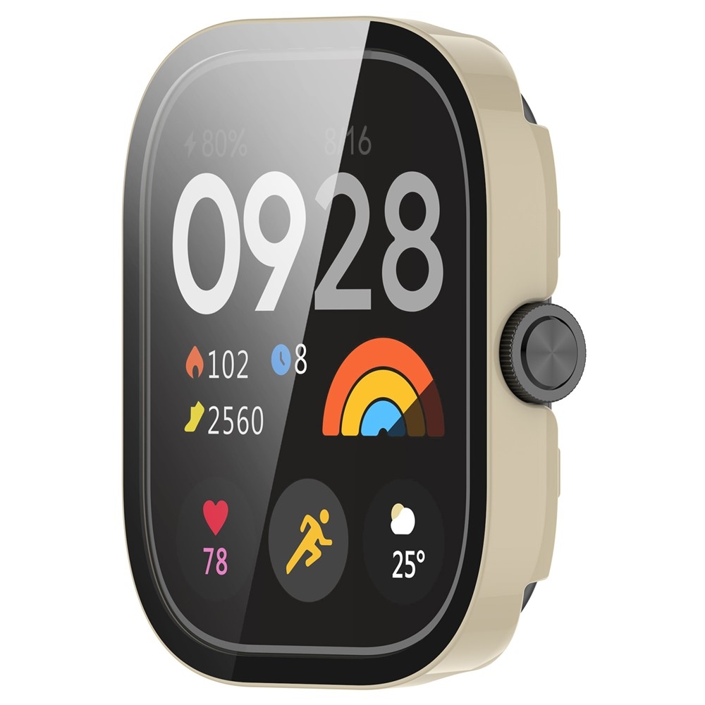 Overall plastové nasazovací pouzdro s ochranným sklem na Xiaomi Redmi Watch 5 - béžové