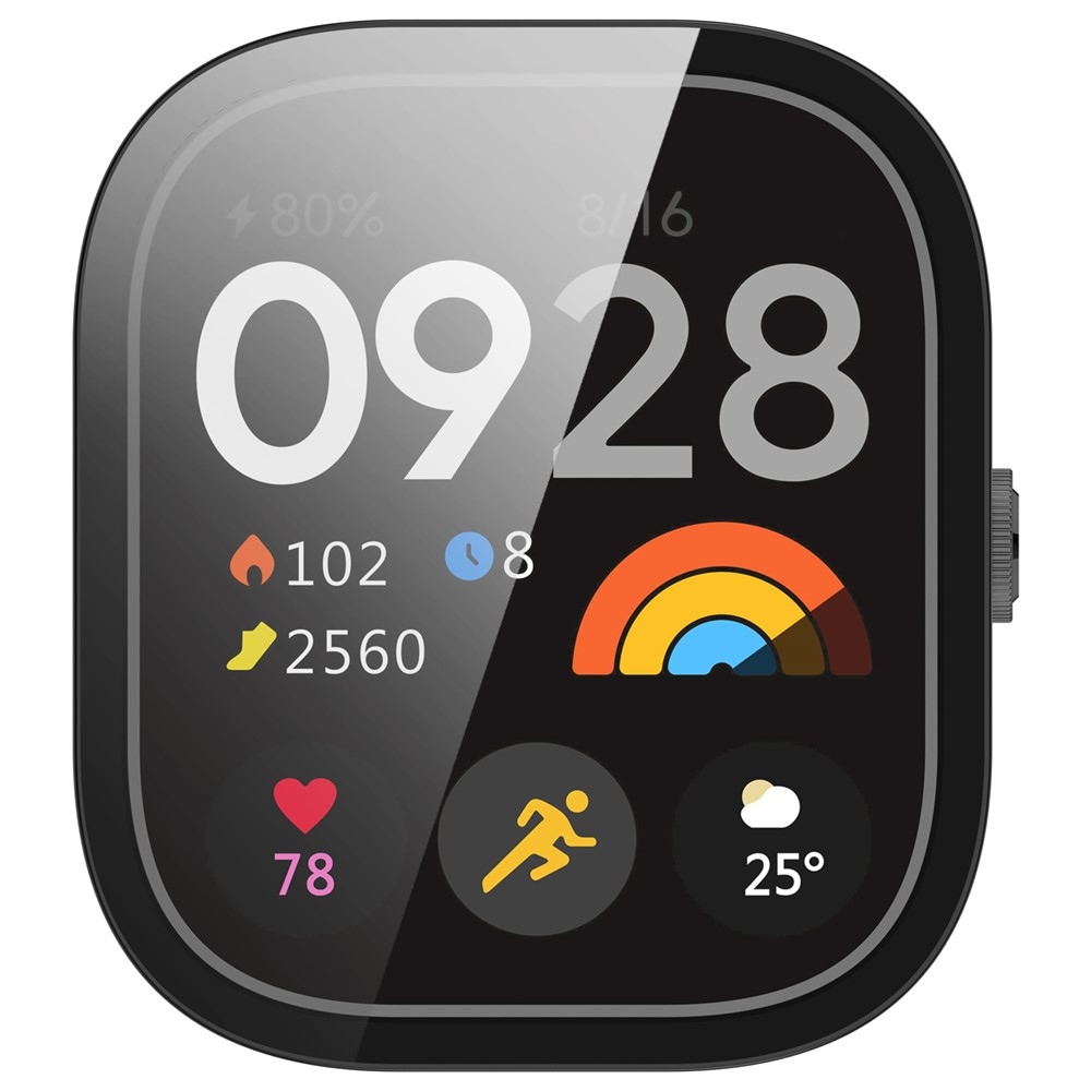 Overall plastové nasazovací pouzdro s ochranným sklem na Xiaomi Redmi Watch 5 - černé