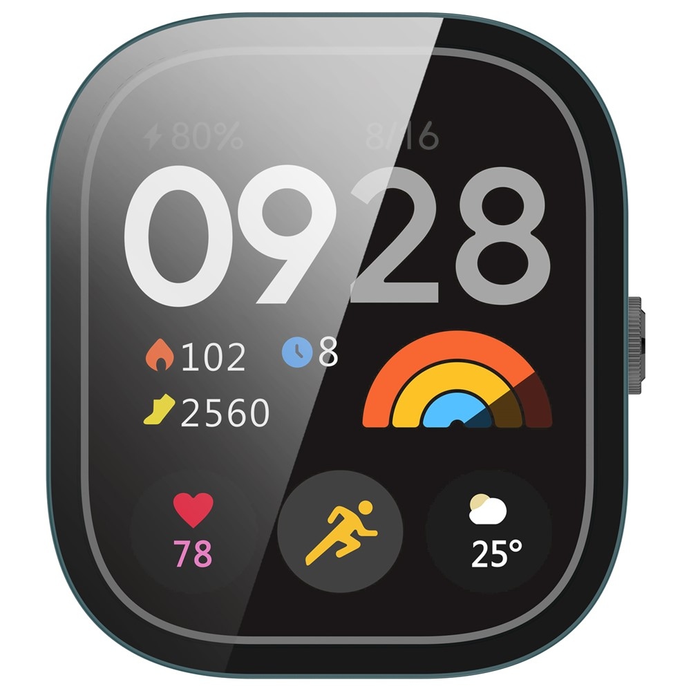 Overall plastové nasazovací pouzdro s ochranným sklem na Xiaomi Redmi Watch 5 - zelené