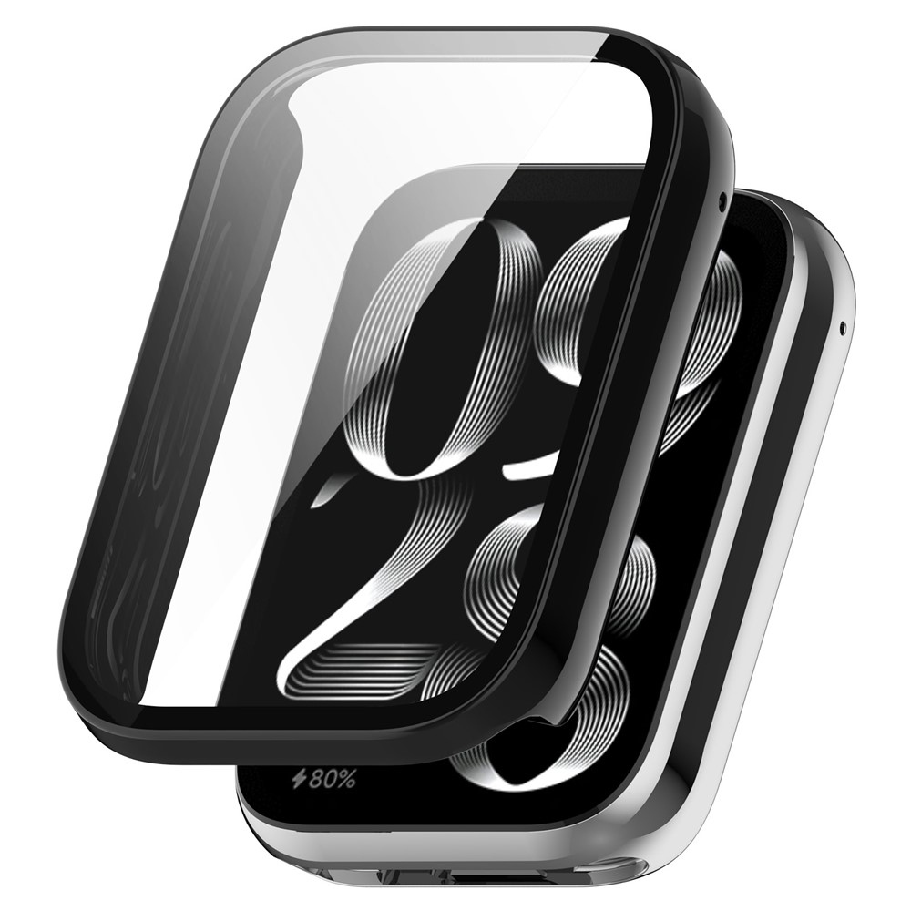 Overall plastové nasazovací pouzdro s ochranným sklem na Xiaomi Smart Band 10 Pro - černé