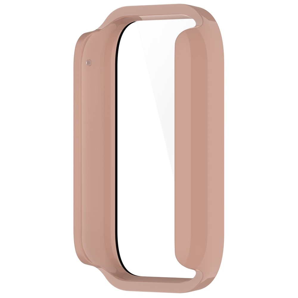 Overall plastové nasazovací pouzdro s ochranným sklem na Xiaomi Smart Band 10 Pro - růžové