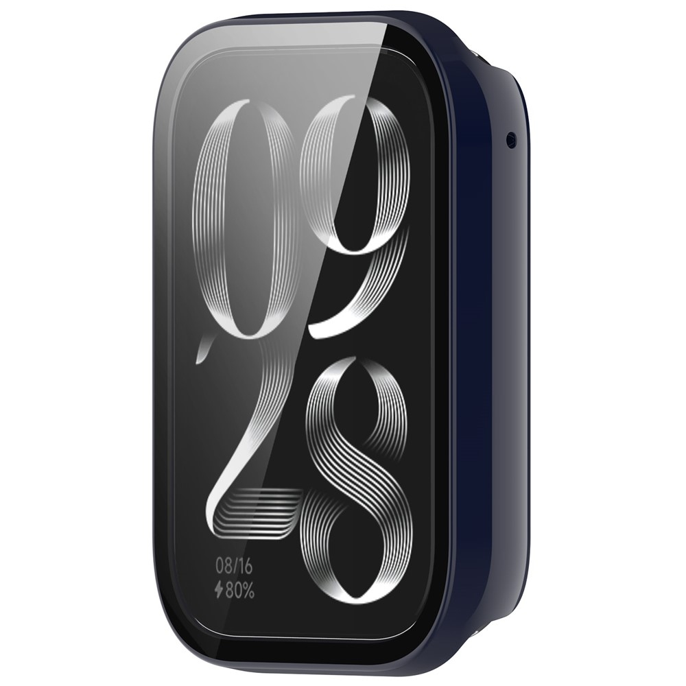 Overall plastové nasazovací pouzdro s ochranným sklem na Xiaomi Smart Band 8 Pro - modré