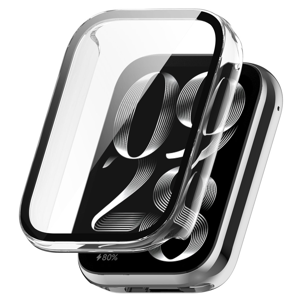 Overall plastové nasazovací pouzdro s ochranným sklem na Xiaomi Smart Band 8 Pro - průhledné