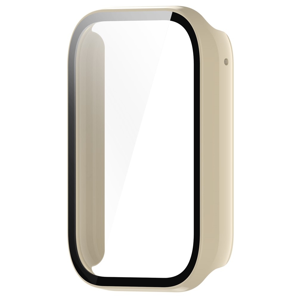 Overall plastové nasazovací pouzdro s ochranným sklem na Xiaomi Smart Band 9 Pro - béžové