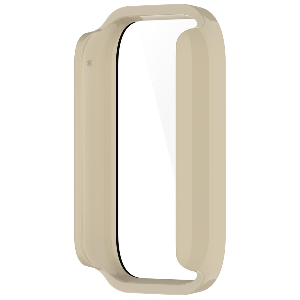 Overall plastové nasazovací pouzdro s ochranným sklem na Xiaomi Smart Band 9 Pro - béžové
