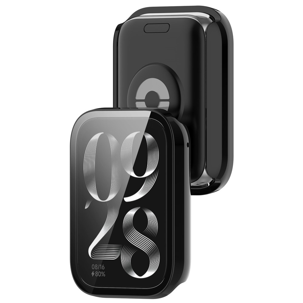 Overall plastové nasazovací pouzdro s ochranným sklem na Xiaomi Smart Band 9 Pro - černé